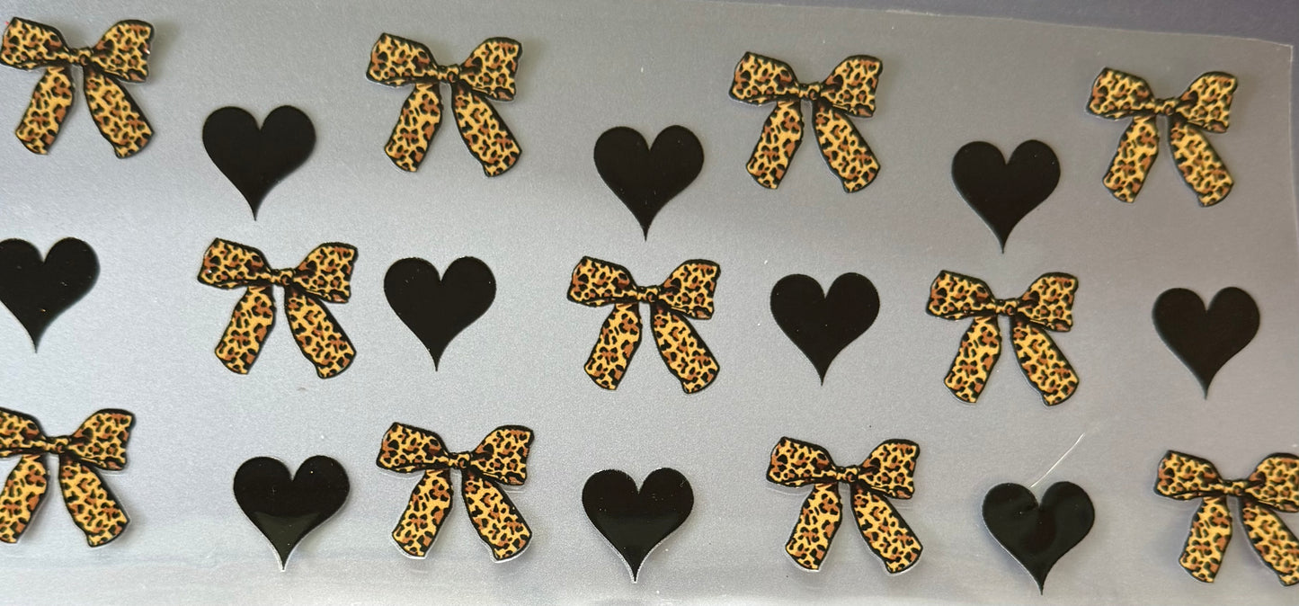 Leopard Bows/hearts #640