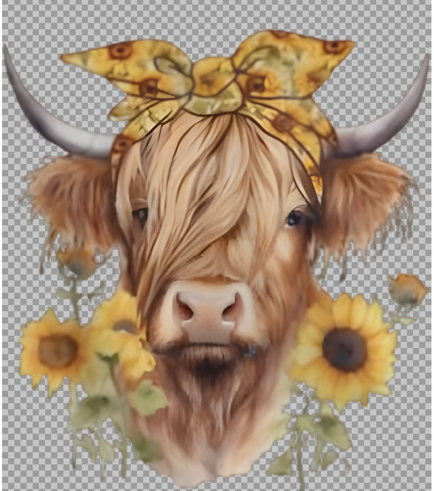Sunflower Cow Adult DTF