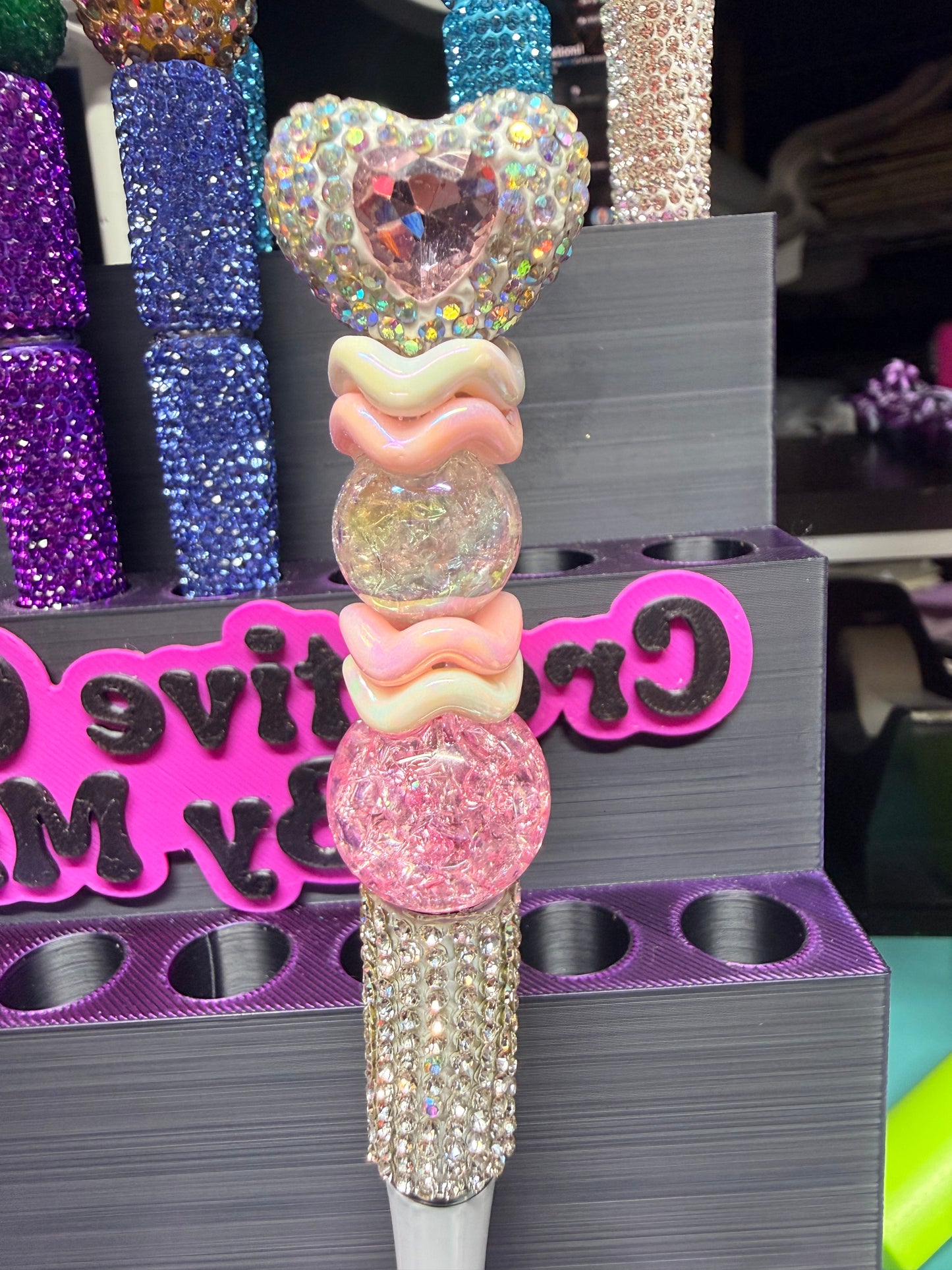 Bling heart pen