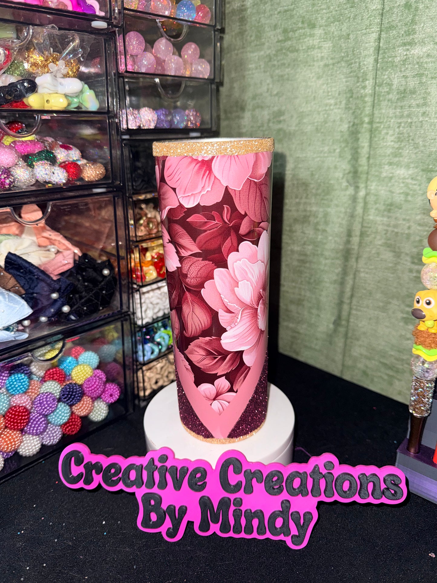 Maroon flower v split 20oz epoxy