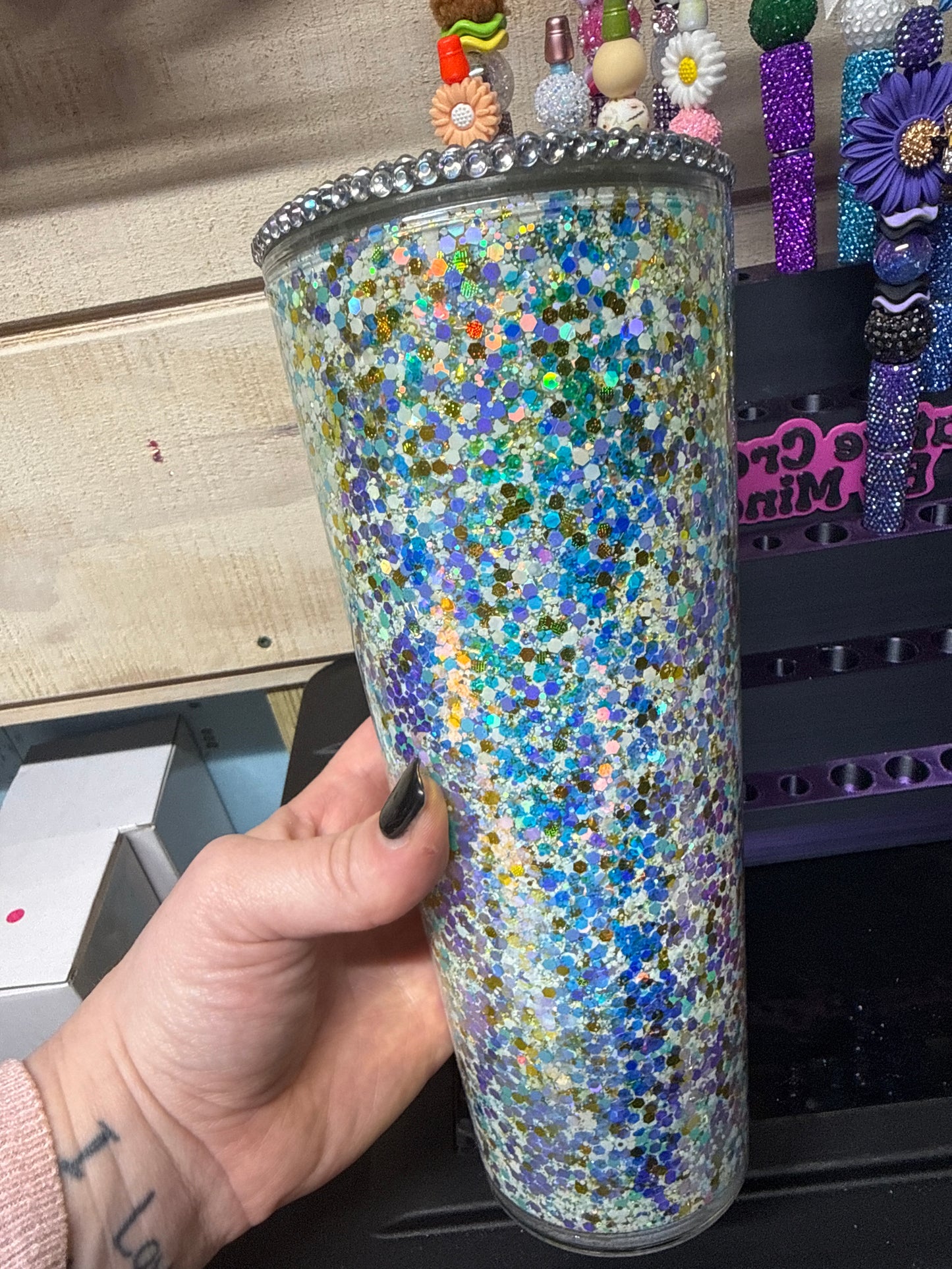 Premade with bling lid
