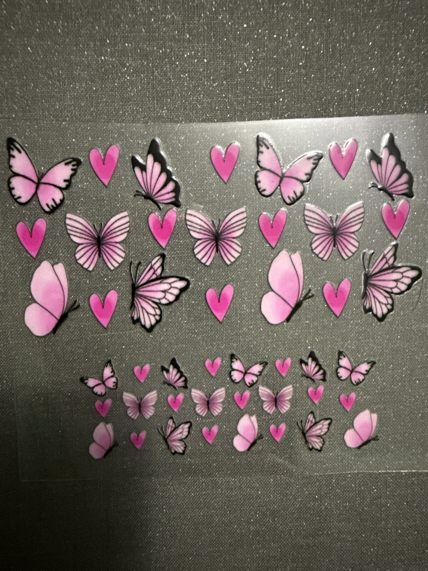 Keychain - Pink Butterfly Hearts