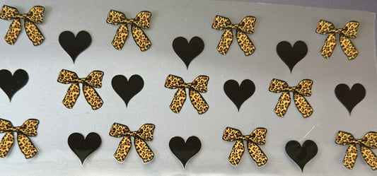 Leopard Bows/hearts #640
