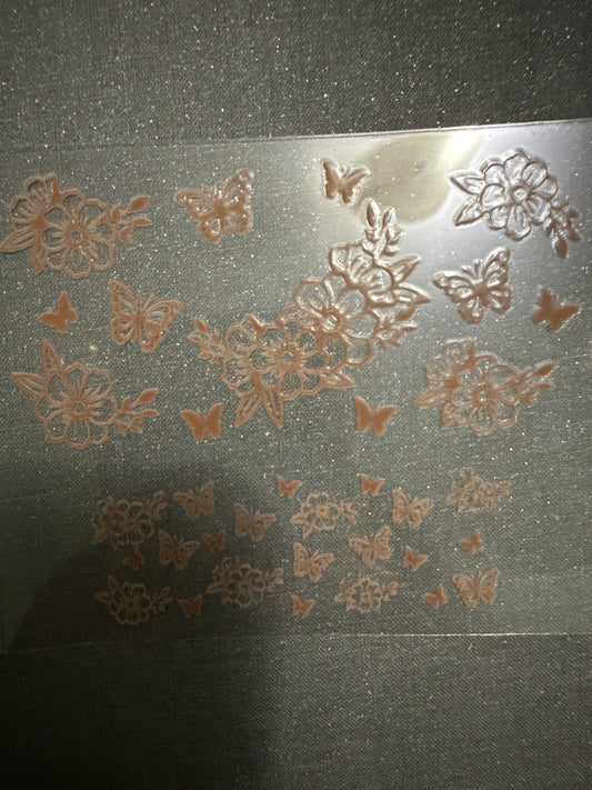 Keychain - Brown Flowers