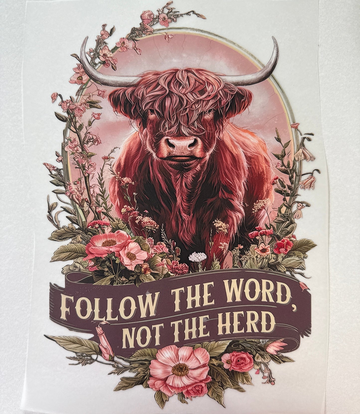Follow the word cow Adult DTF