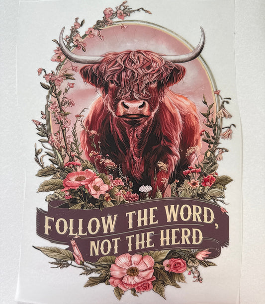 Follow the word cow Adult DTF