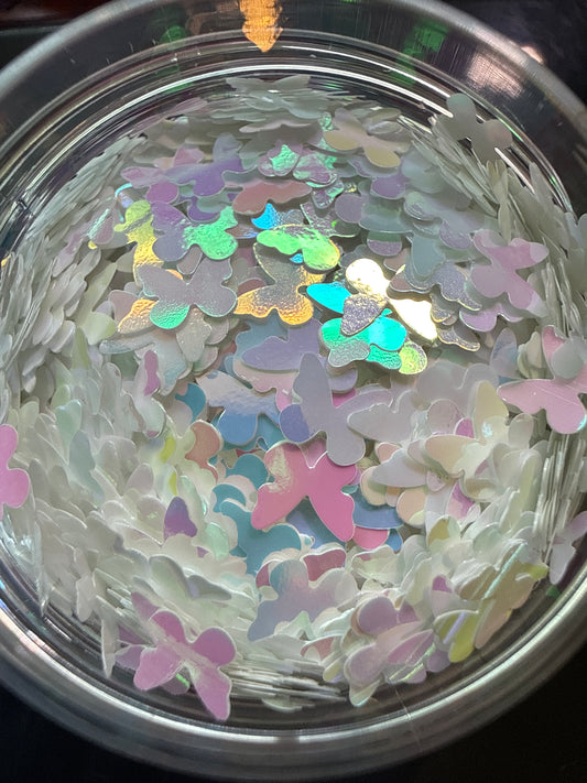 White color shifting butterflies
