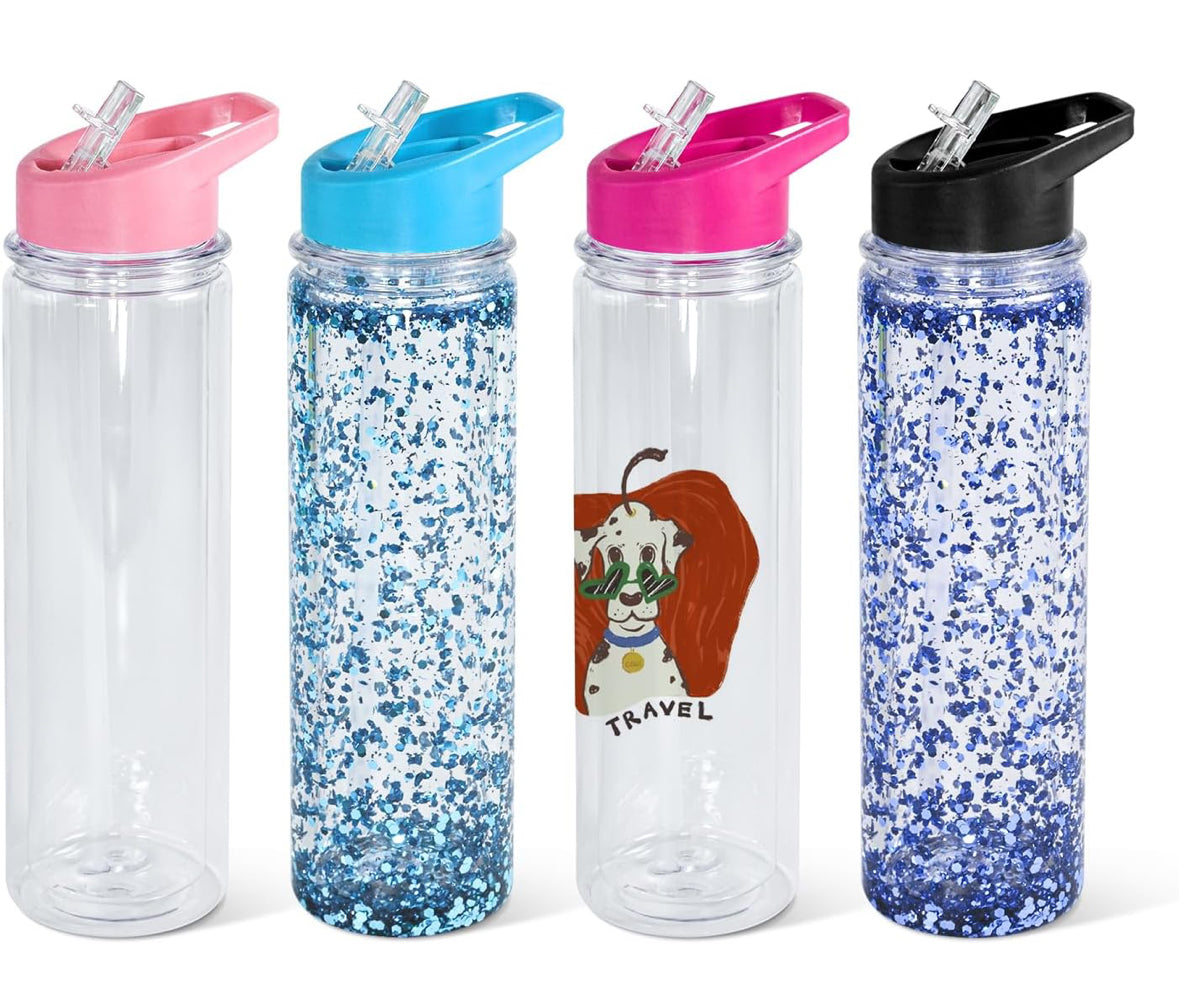 15oz Plastic flip top water bottles - Snowglobe