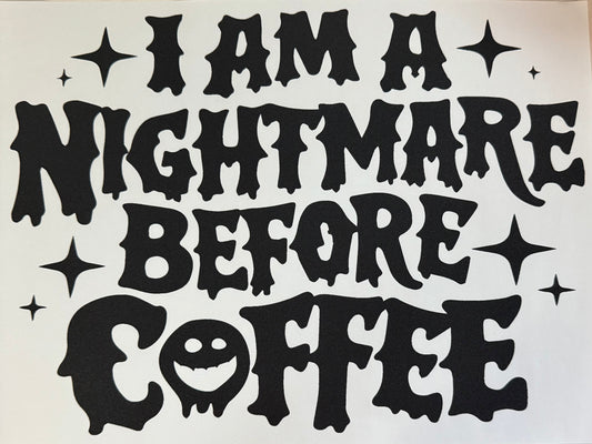 Nightmare before coffee Adult DTF