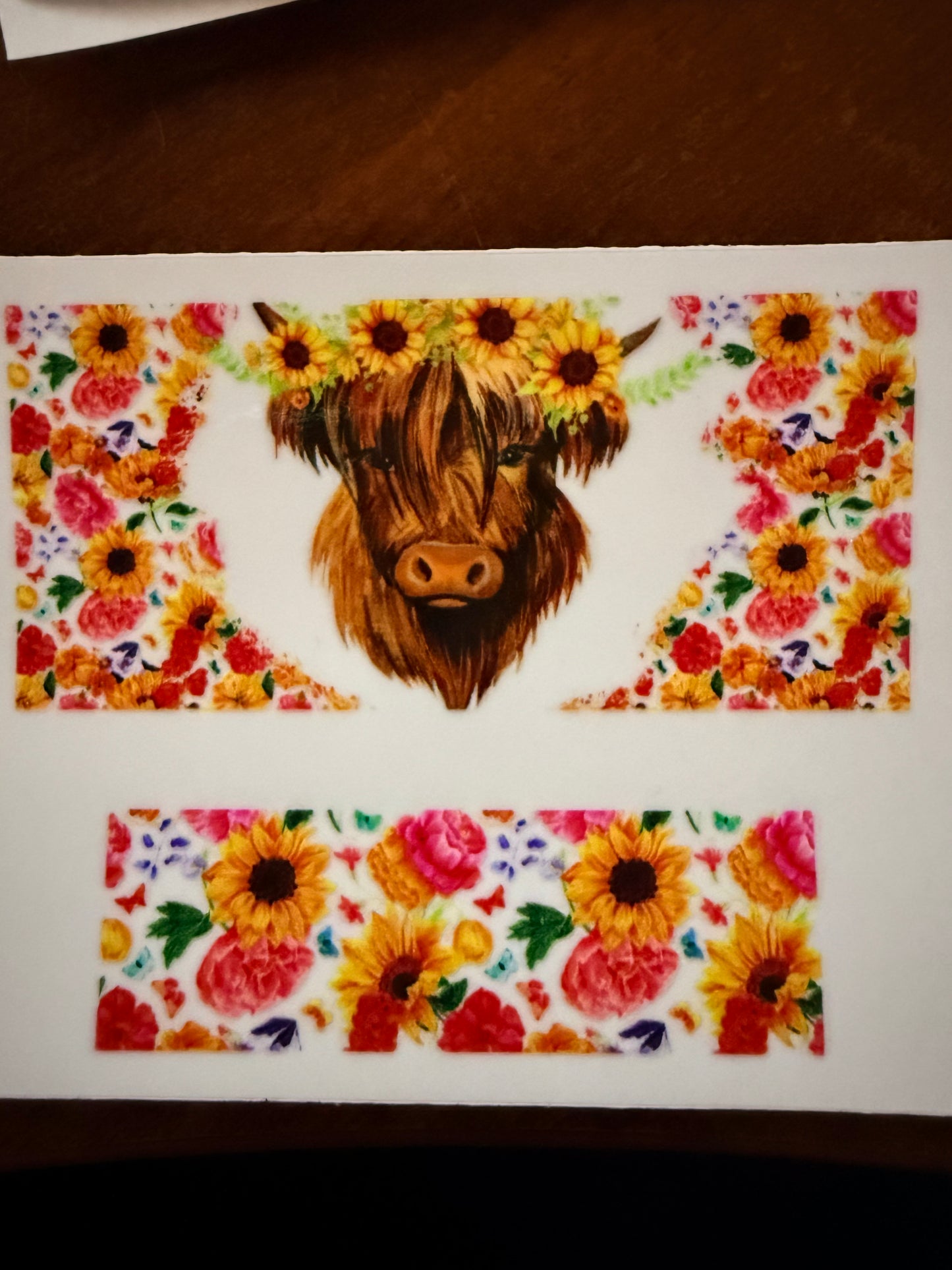 Keychain - bright flower cow