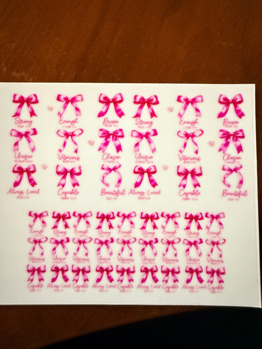 Keychain - affirmation bows