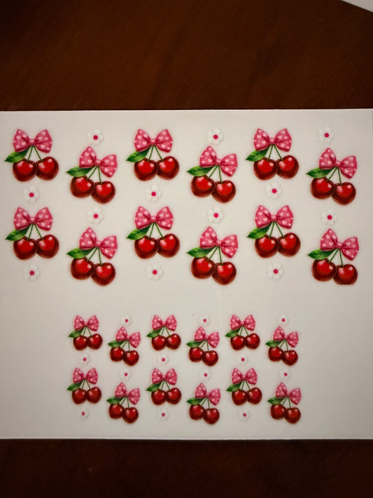 Keychain - bow cherries