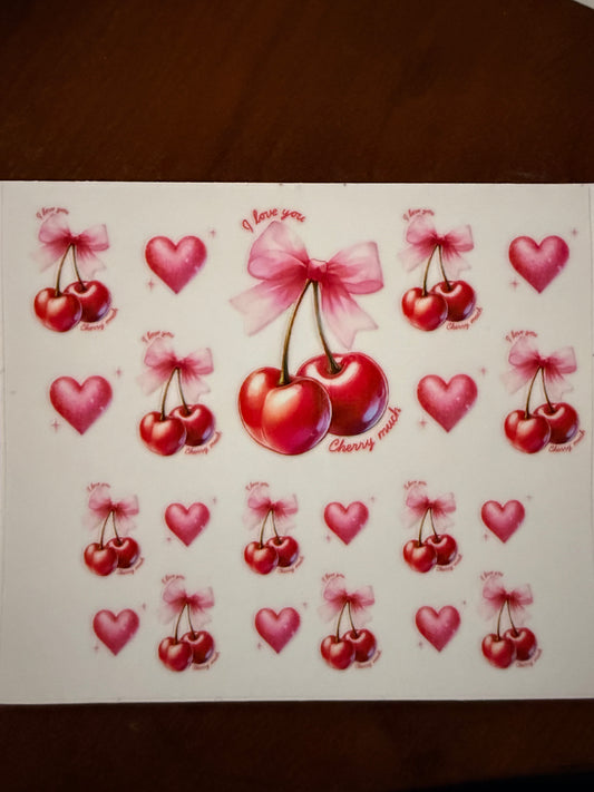 Keychain - Cherry hearts