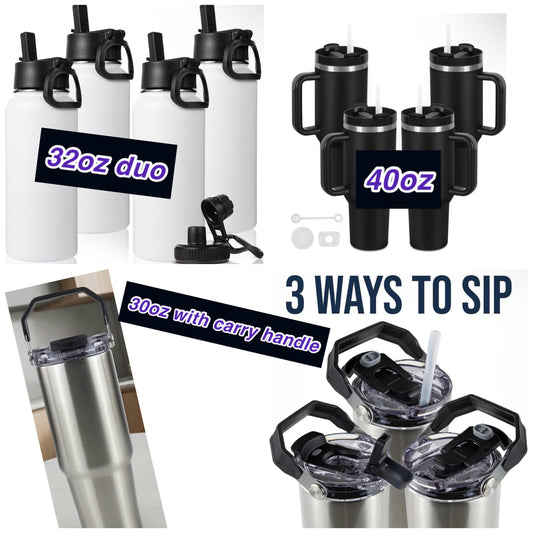 Custom 32oz Duo/40oz handled stainless steel Epoxy Tumbler/30oz carry handle