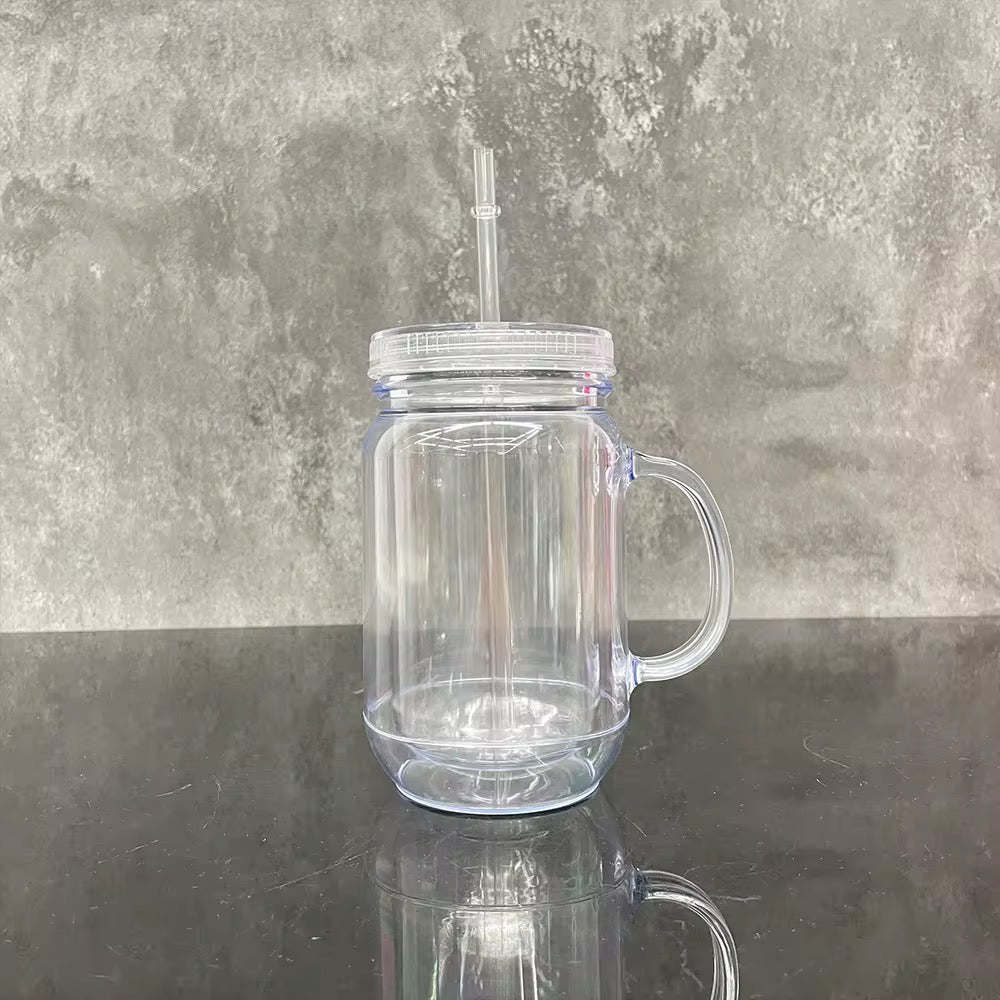 20oz Snowglobe Mason Jar Tumbler