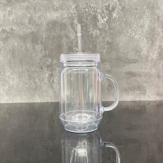 20oz Snowglobe Mason Jar Tumbler