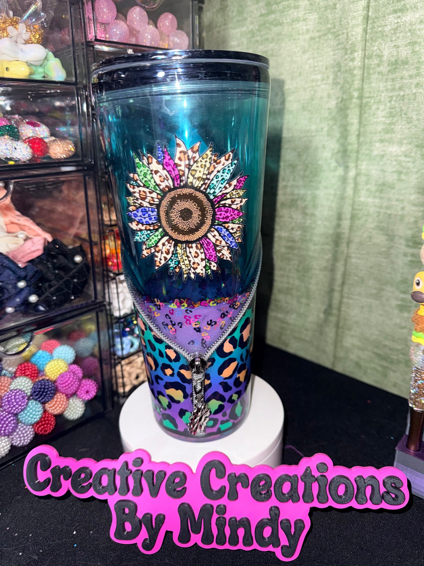 Leopard lava zipper tumbler