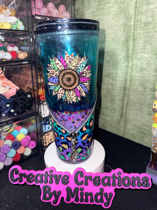 Leopard lava zipper tumbler