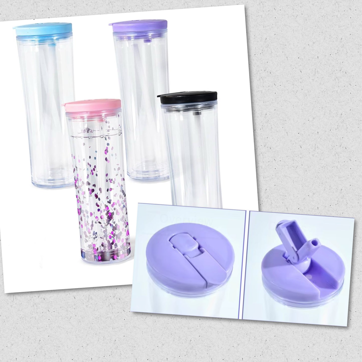 20 Oz Acrylic Flip top water bottle