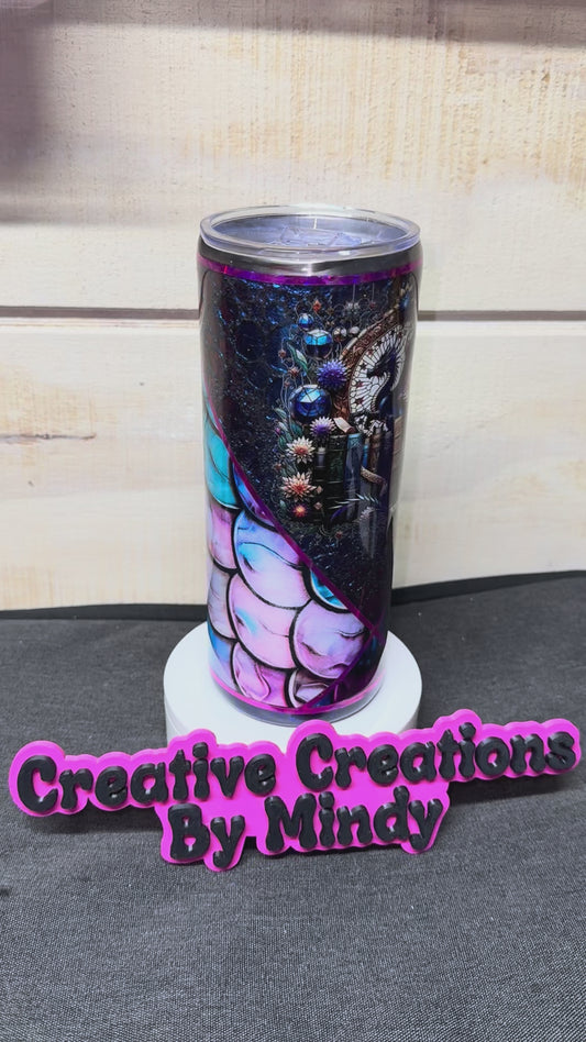 Premade 25oz dragon scale epoxy tumbler